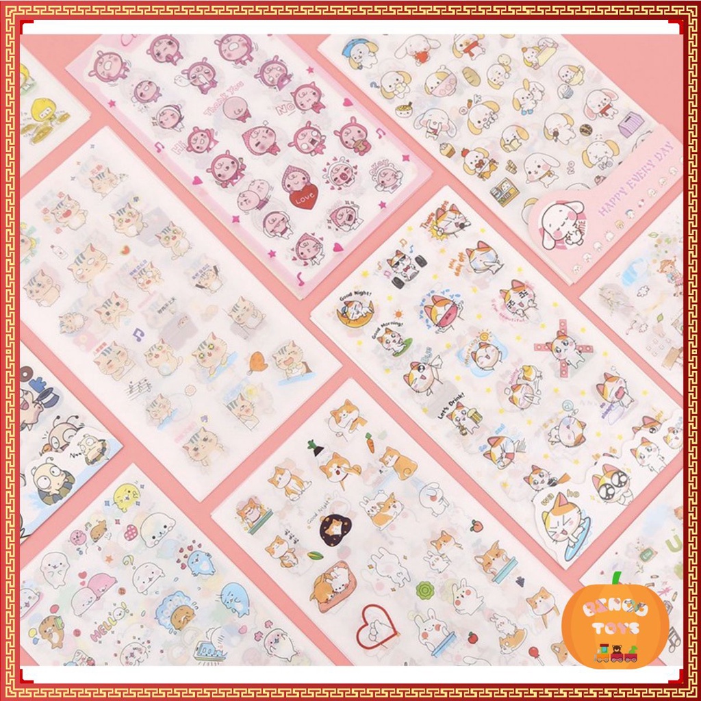 Sticker dán nhiều họa tiết hình ảnh dễ thương (12 Trang - Mỗi trang với kiểu khác nhau)