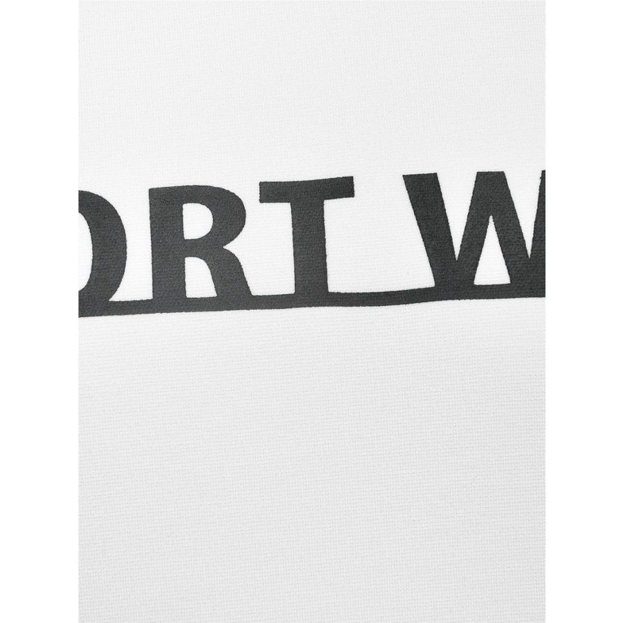 Áo Thu Đông Nam Thun Dài Tay Cao Cấp OWEN HD23281 Cổ Tròn Tay Và Gấu Áo Suông Màu Trắng In Chữ Ngang Ngực Chất Visco