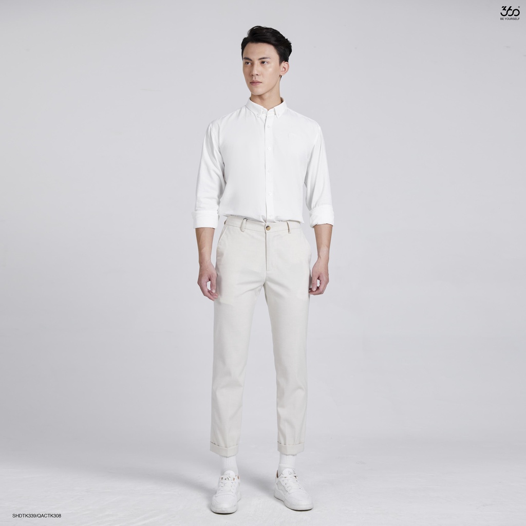 Áo sơ mi dài tay nam thương hiệu 360 Boutique chất thô cotton cao cấp 3 màu cơ bản - SHDTK339