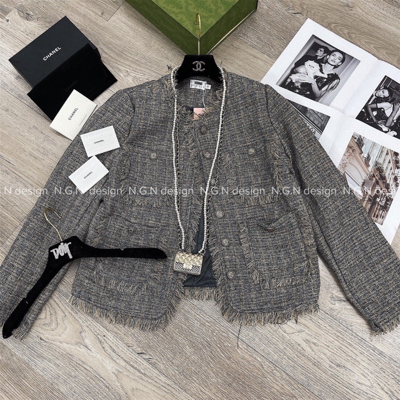 Áo dạ tweed chanel siêu sang | BigBuy360 - bigbuy360.vn