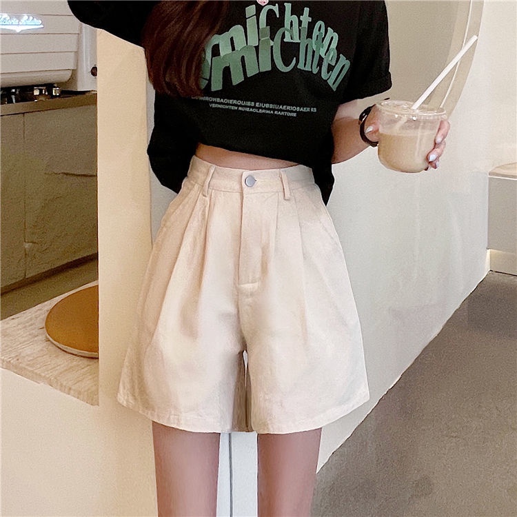 Quần Short Chữ a Lưng Cao Ống Rộng Thời Trang Cho Nữ