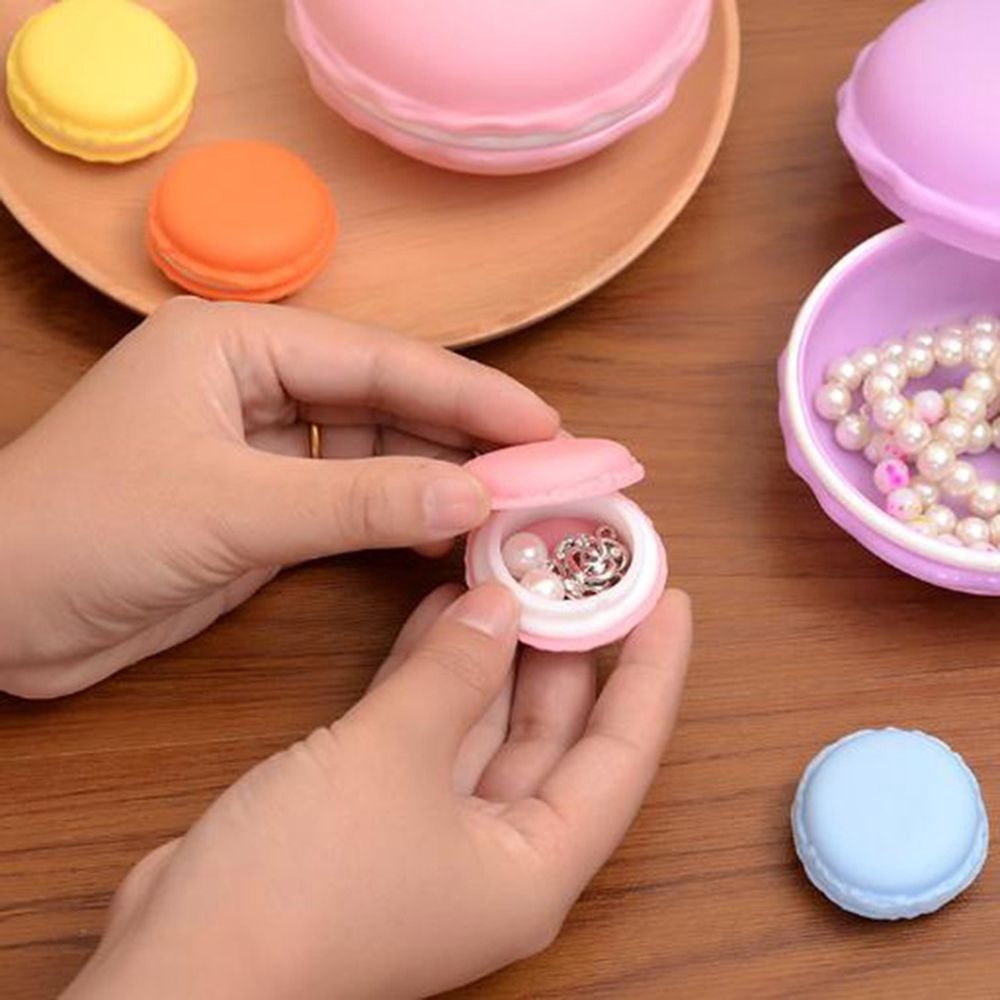 Hộp đựng trang sức hình bánh macaron màu ngẫu nhiên