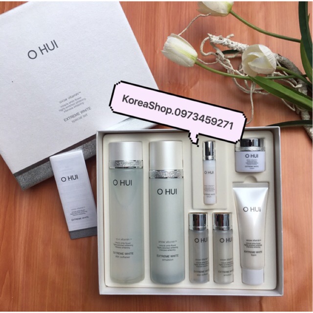 Bộ Dưỡng trắng cấp ẩm mềm mịn da OHUI white extreme mới nhất