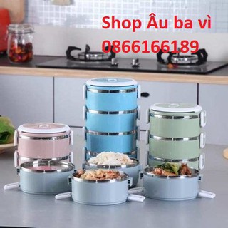 Cặp Lồng Giữ Nhiệt 4 Tầng 2 lớp , bên trong là inox - bên ngoài là nhựa xịn sò giữ nhiệt rất lâu