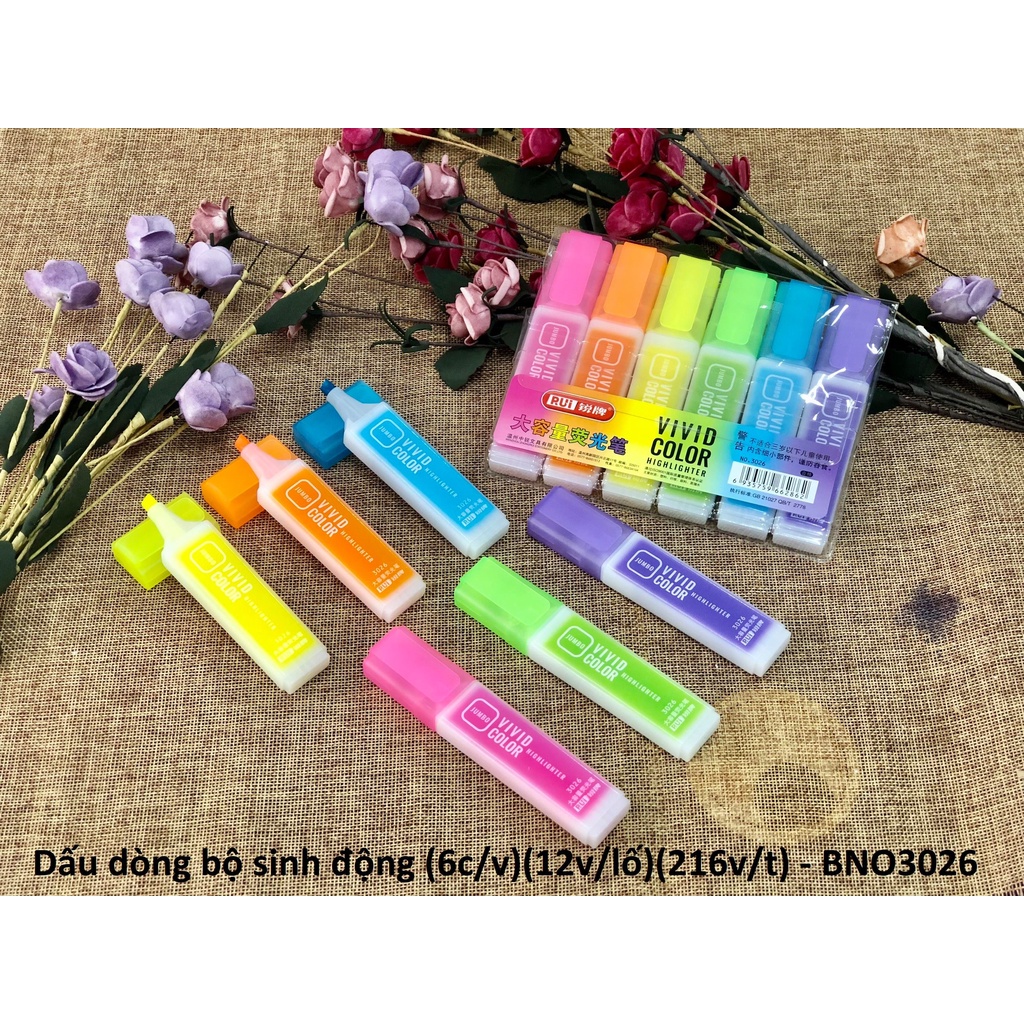 Bộ 6 bút nhớ dòng Highlight RUI 5 mẫu lựa chọn - màu sắc tươi tắn - dành cho văn phòng/học sinh - sỉ/lẻ vpp Diệp Lạc