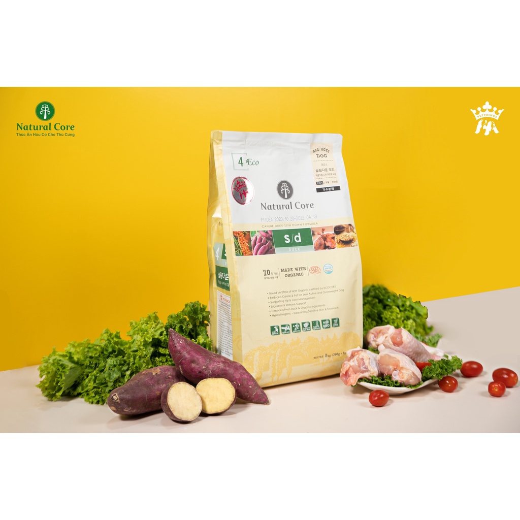 Natural Core_Thức ăn hữu cơ cho chó giảm cân cho chó_túi 1kg (gồm 5 túi nhỏ bên trong)_Korea