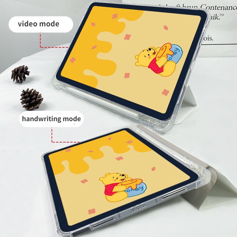 Bao Da Máy Tính Bảng Chống Sốc Hình Gấu Dễ Thương Có Ngăn Đựng Bút Cho Ipad 5/6/7/8/9th Gen Air 1/2/3/4 Mini 4/5/6 Pro 10.5'' 11'' 12.9'' 2018 2020 Mini 6