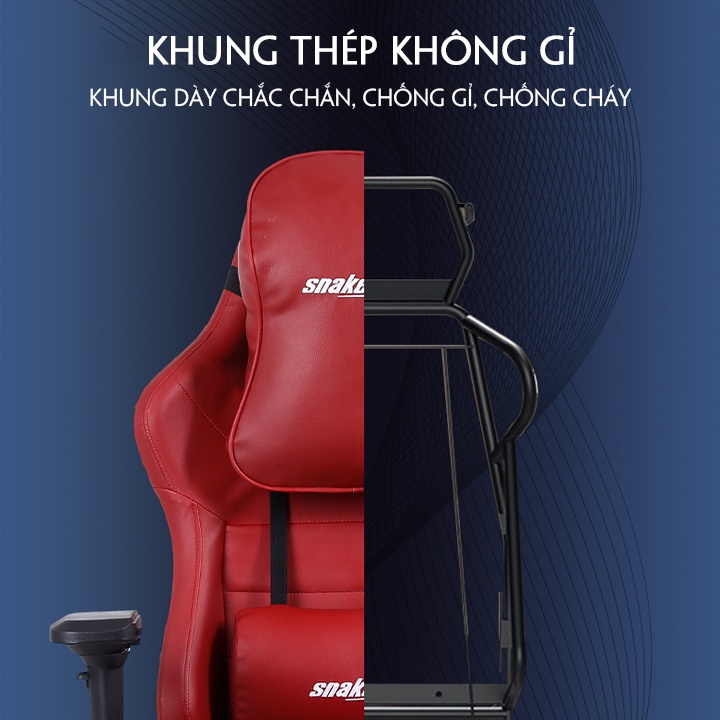 Ghế gaming new model 2022 ngả lưng 155 độ bọc da cao cấp, Ghế game tay nâng hạ thiết kế công thái học bảo vệ cột sống