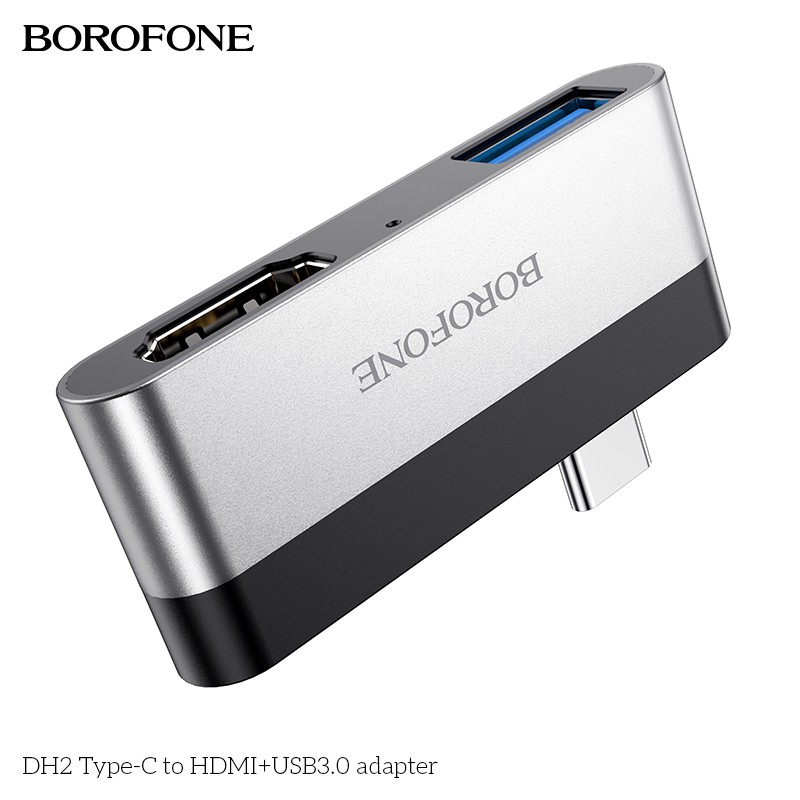 🌟HUB BOROFONE🌟 ADAPTER Bộ (Đầu) chuyển đổi cổng DH2 từ cổng Type C ĐIỆN THOẠI MÁY TÍNH MAC ra cổng HDMI USB 3.0,SẠC