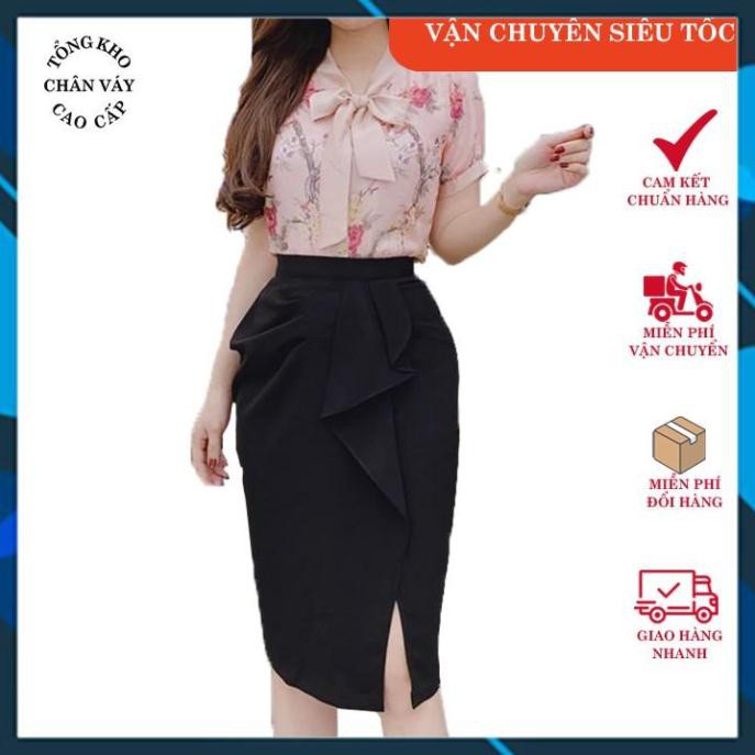 Ảnh Thật - Feedback Chân váy dáng dài bút chì công sở đẹp Tổng Kho CV10 đầm nữ xẻ trước bèo nhúng