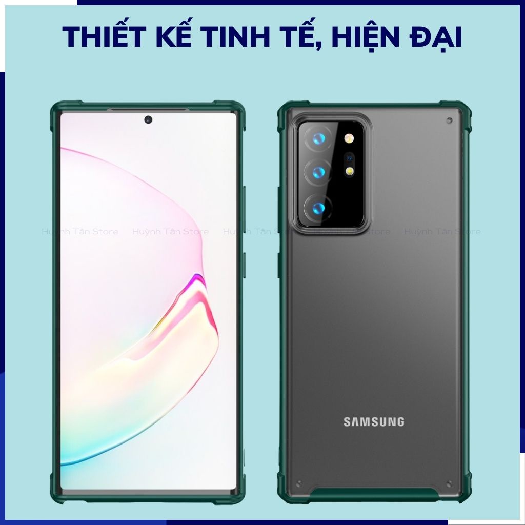 Ốp lưng note 20 ultra chống sốc bảo vệ camera chống vân tay nhám viền màu ver 2 phụ kiện huỳnh tân store