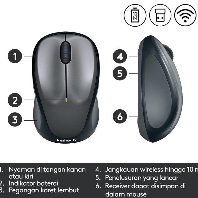 Chuột Không Dây Logitech M235 M 235 - Drak