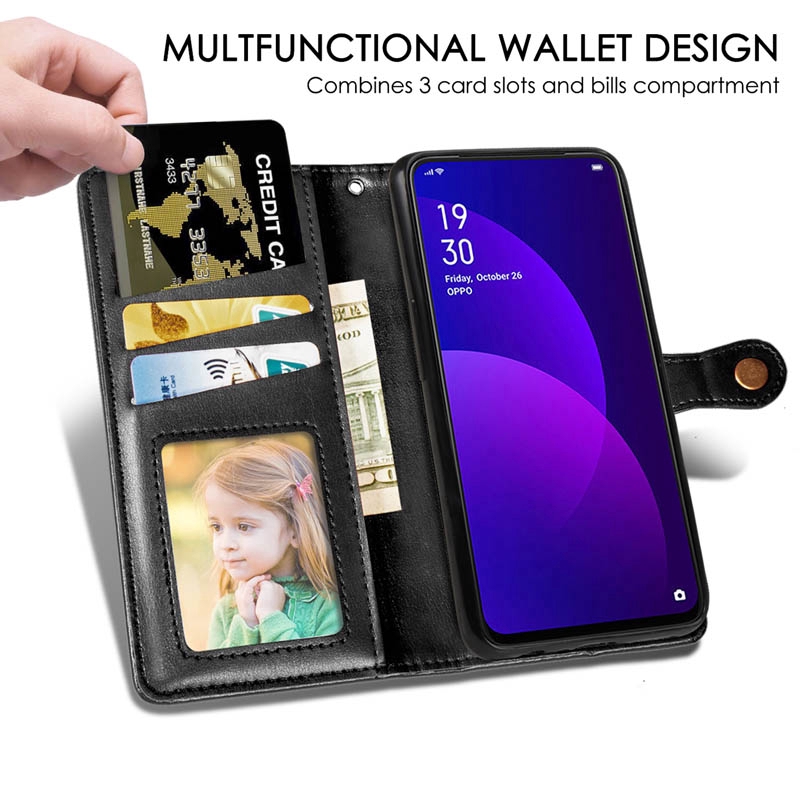 Flip Case Flip Case OPPO F11 Pro A9 A5 2020 A7 A5S A3S K1 Wallet PU Leather Magnetic Phone Cover