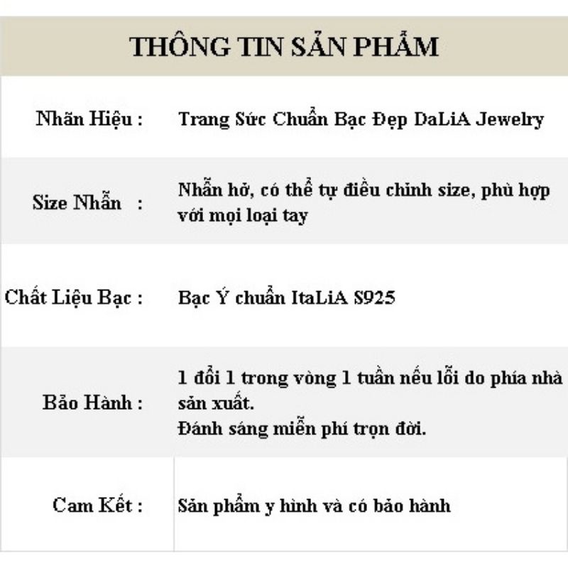 Nhẫn bạc nữ DaLiA Jewelry đuôi cá