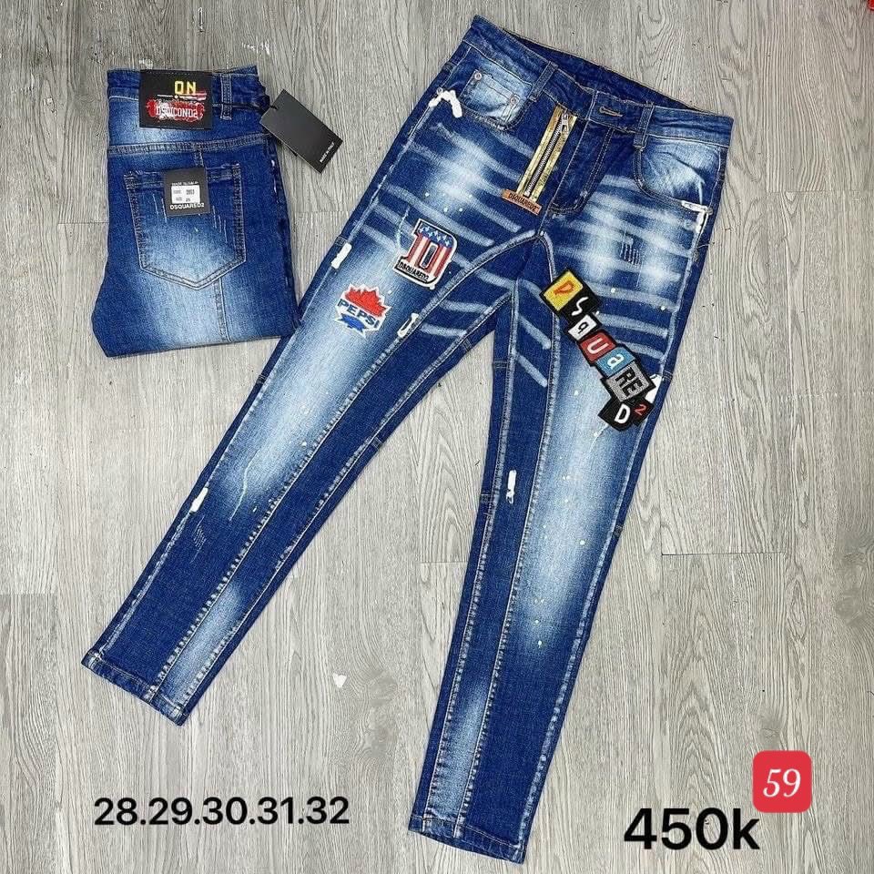 Quần Jean Nam Chất Bò DR36RT Ống Côn Phối Rách GỐI Cá Tính Trẻ Trung DRMT  FREE SHIP DRXM