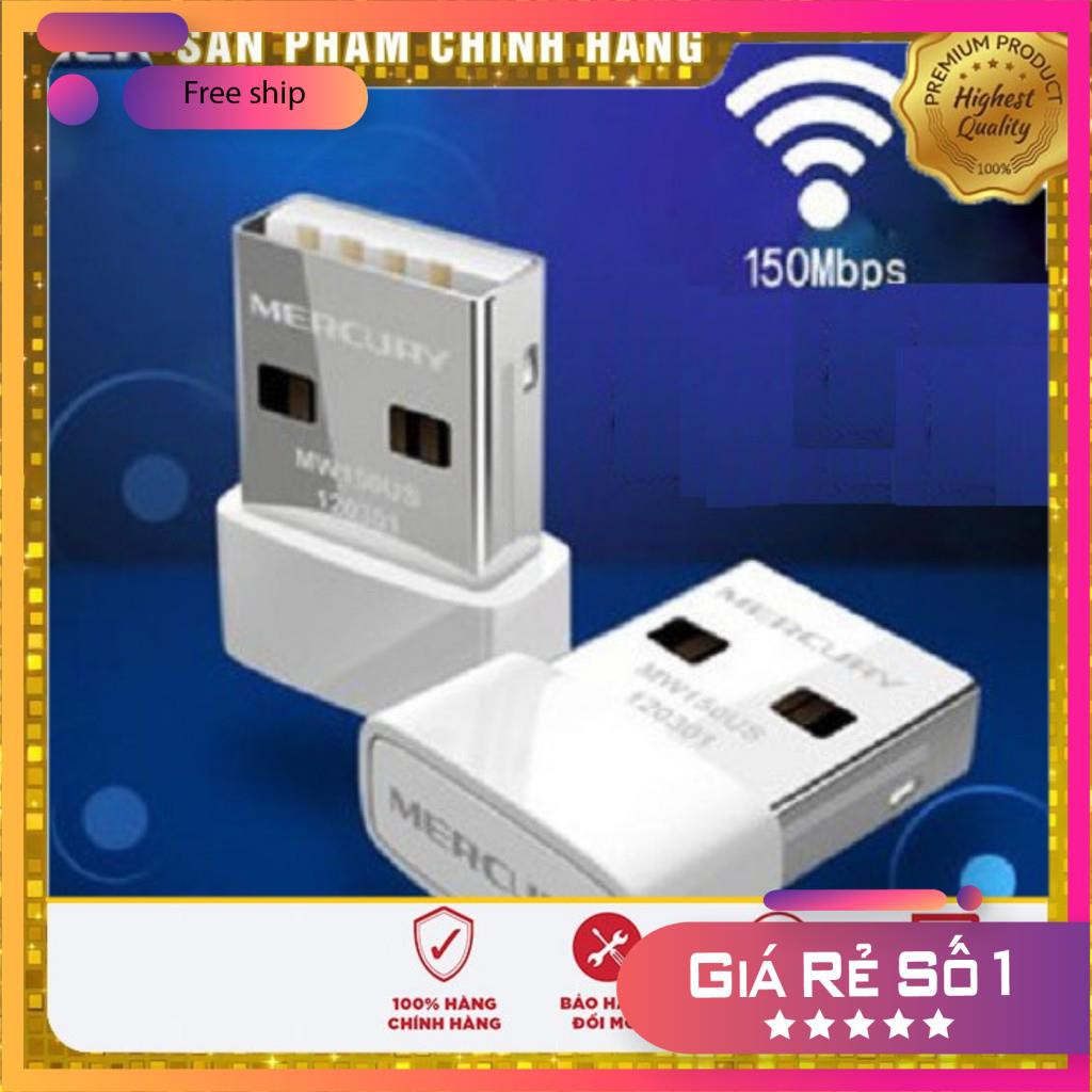 [BH 3 THÁNG] USB Wifi thu sóng Mini Không Dây Mercury tốc độ 150Mbps