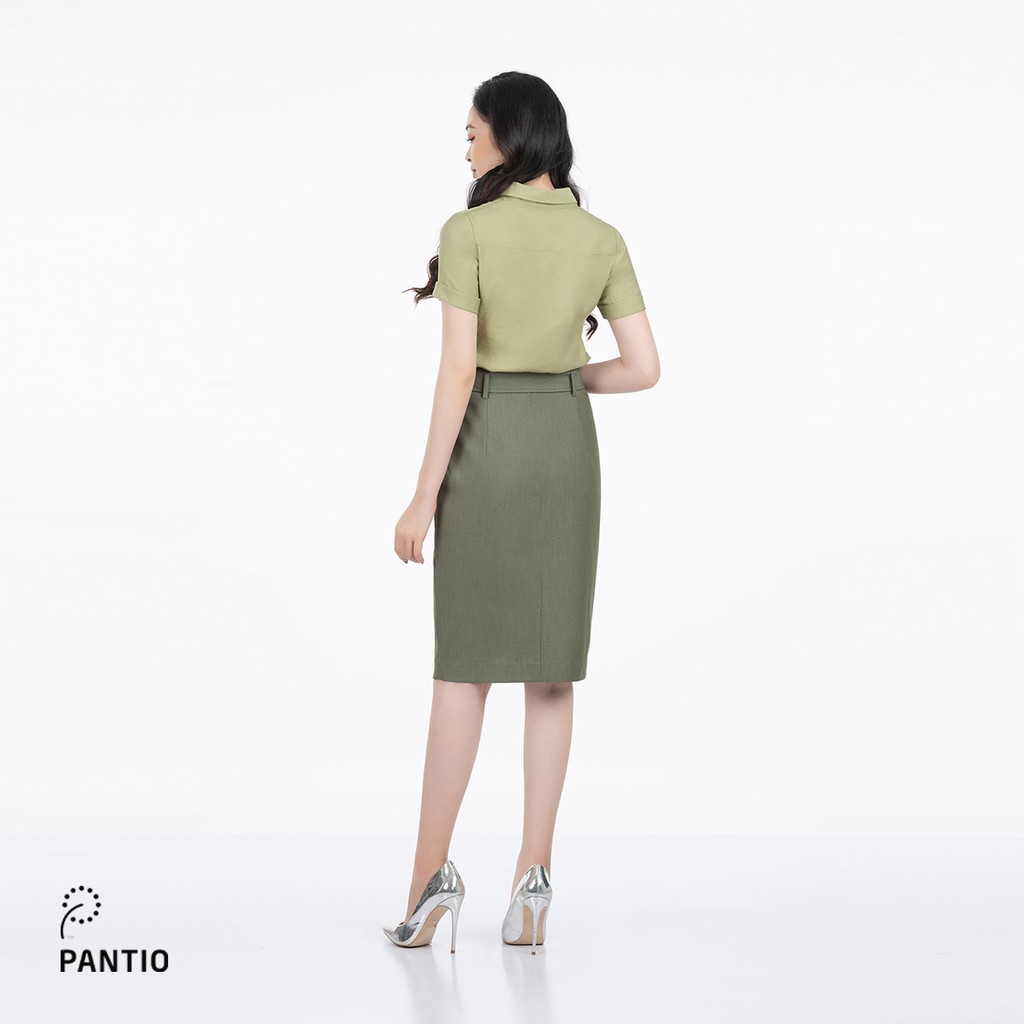 Áo sơ mi chất liệu thô cổ đức dáng suông FAS32649 - PANTIO