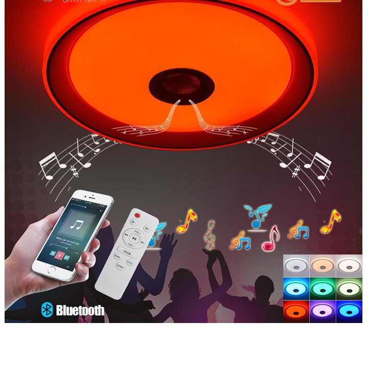 Đèn Ốp Trần 120 LED RGB: Tích Hợp Loa Bluetooth, Nghe Nhạc Không Dây Kết Nối Điện Thoại Qua APP