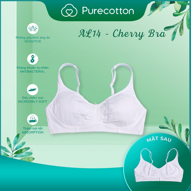 Áo lót học sinh Purecotton cho bé gái chất liệu cotton cao cấp kiểu dáng cài khuy không đệm PC015