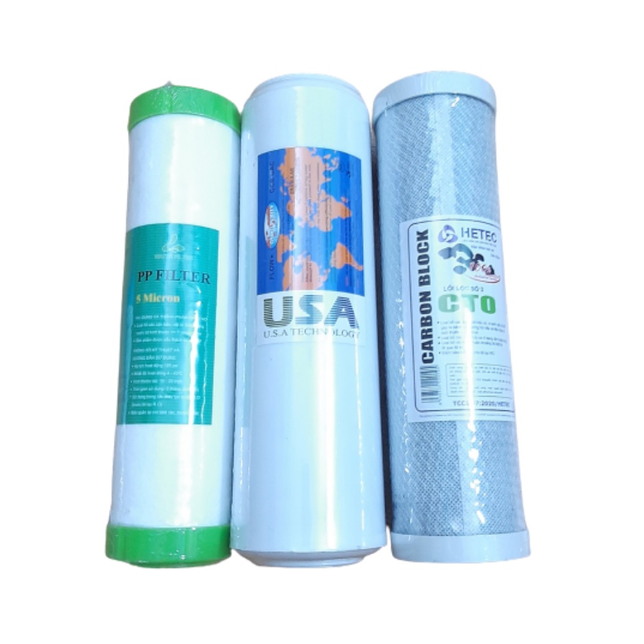 Bộ 3 Lõi Lọc Nước 10inch dùng được cho những máy lọc có 3 cốc thô 123 size 10inch