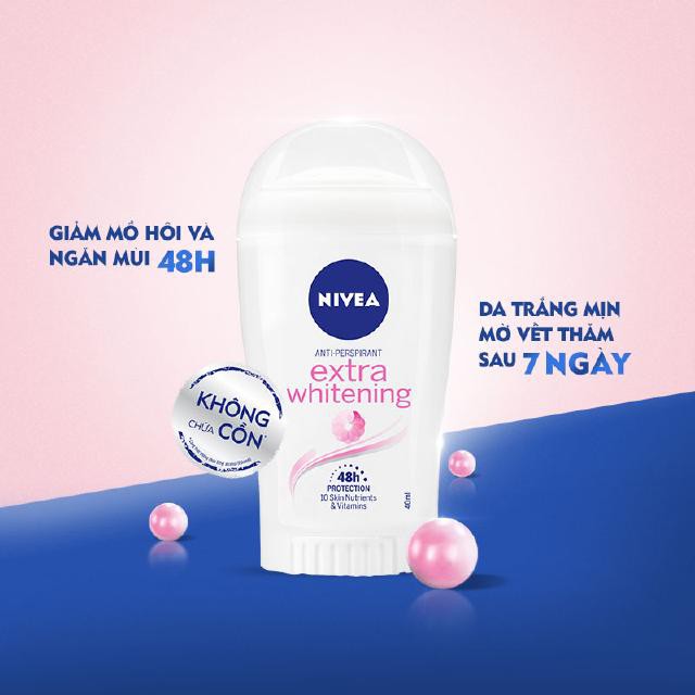 Sáp ngăn mùi Nivea trắng mịn giúp mờ vết thâm (40ml)