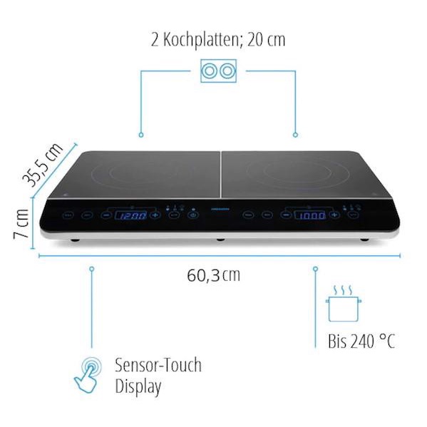 Bếp từ đôi MEDION MD15324 và MD18493, bếp lắp dương