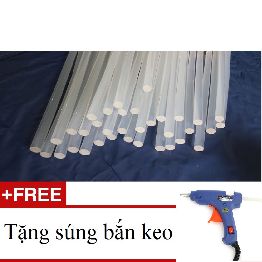 Bộ 20 Keo nến trắng + Tặng Súng bắn keo silicon