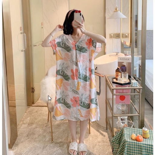 Váy lanh siêu mát hàng đẹp - Đầm ngủ mặc ở nhà nữ cao cấp Bigsize thời trang mùa hè giá rẻ