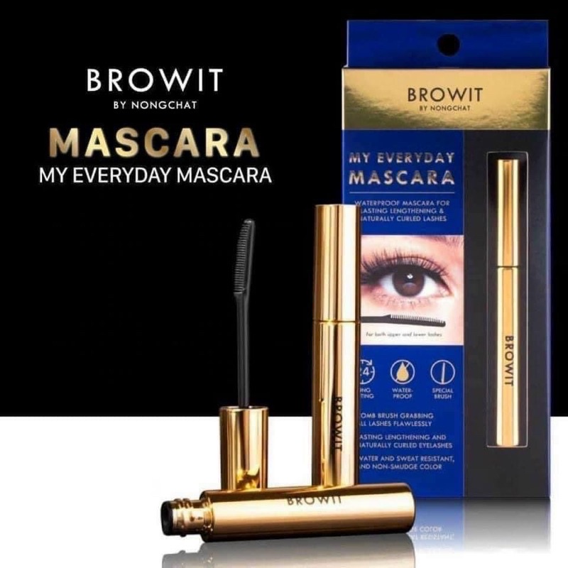 Mascara Browit By Nongchat Chống Nước, Siêu Dài Mi Thái Lan