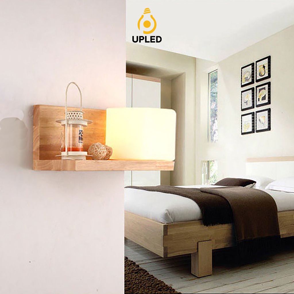 Đèn Gắn Tường Trang Trí Phòng Ngủ Phối Gỗ Phong Cách Hiện Đại