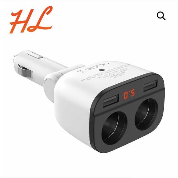 Tẩu Sạc Ô tô Đa Năng Hoco Z28 Chia 2 Tẩu, 2 Cổng USB - Chính Hãng - Hưng Long PC