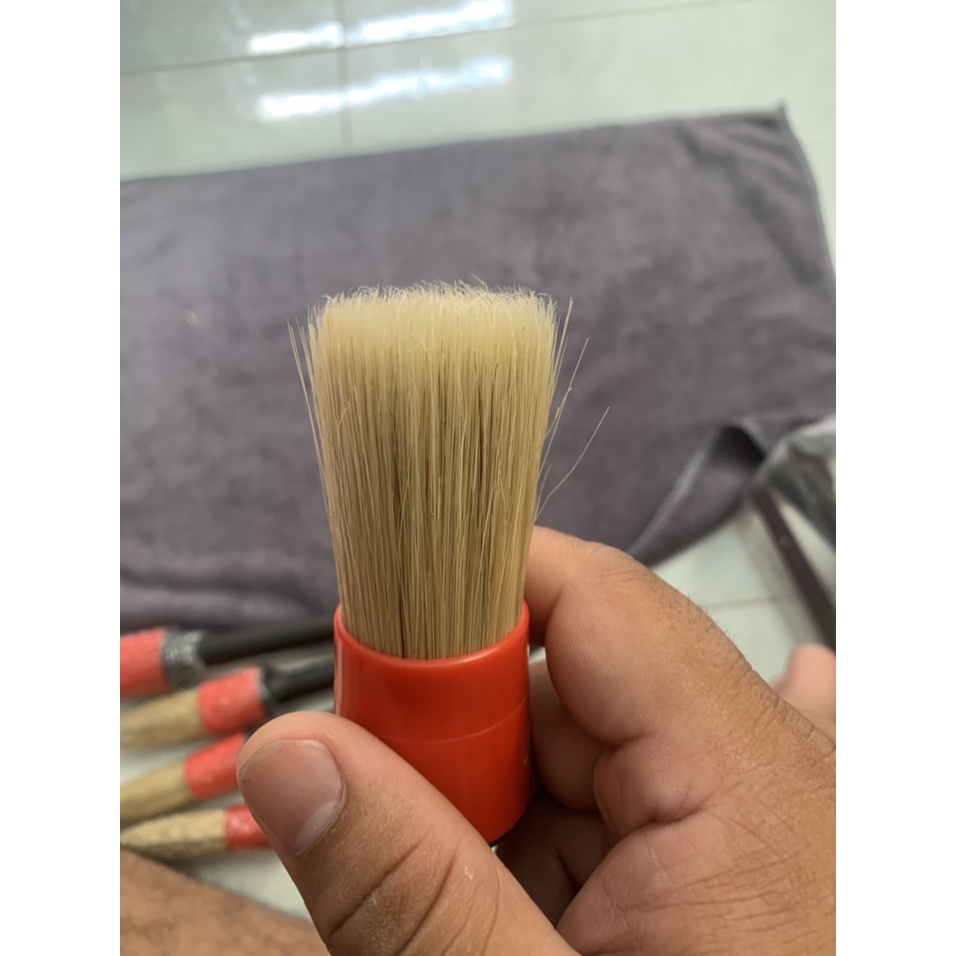 Cọ Rửa Xe Chuyên Dụng Cao Cấp Từ Lông Lợn Trắng Và Lông Lợn Đen 1 Bộ Gồm 5 Cây
