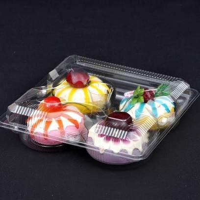10 Hộp nhựa bánh tart 4 ô FJ311 ⚡ LOẠI TỐT ⚡ dùng đựng bánh tart đảm bảo vệ sinh và bánh đẹp hơn