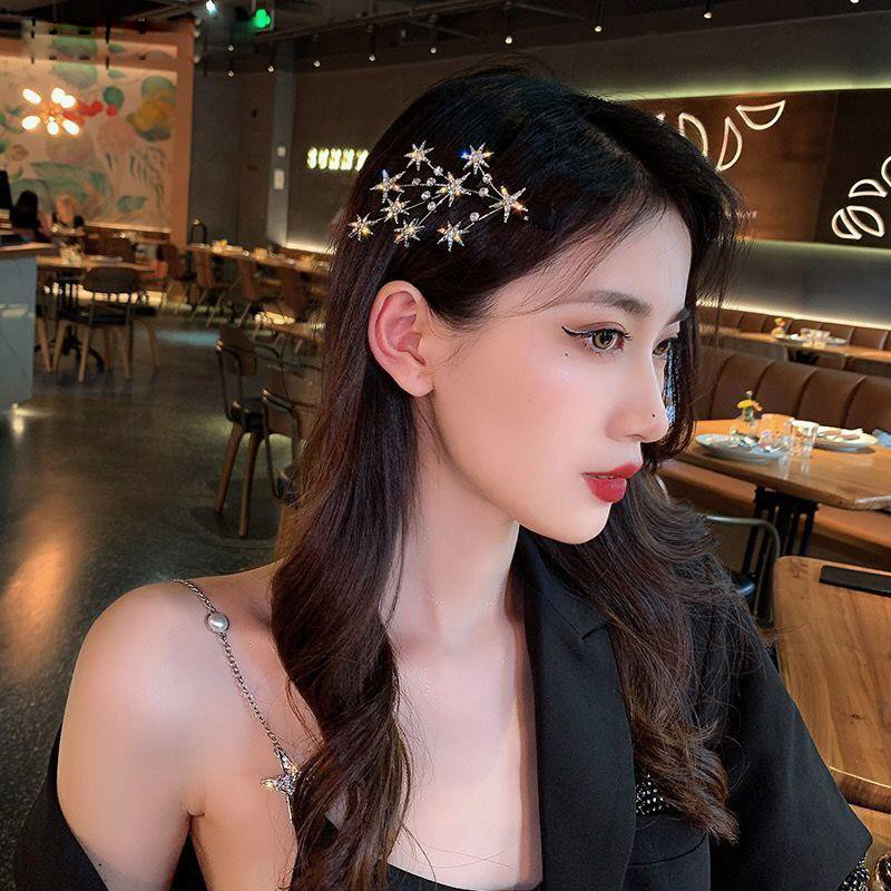 Kẹp Tóc Đính Đá Lấp Lánh Phong Cách Hàn Quốc Cho Nữ