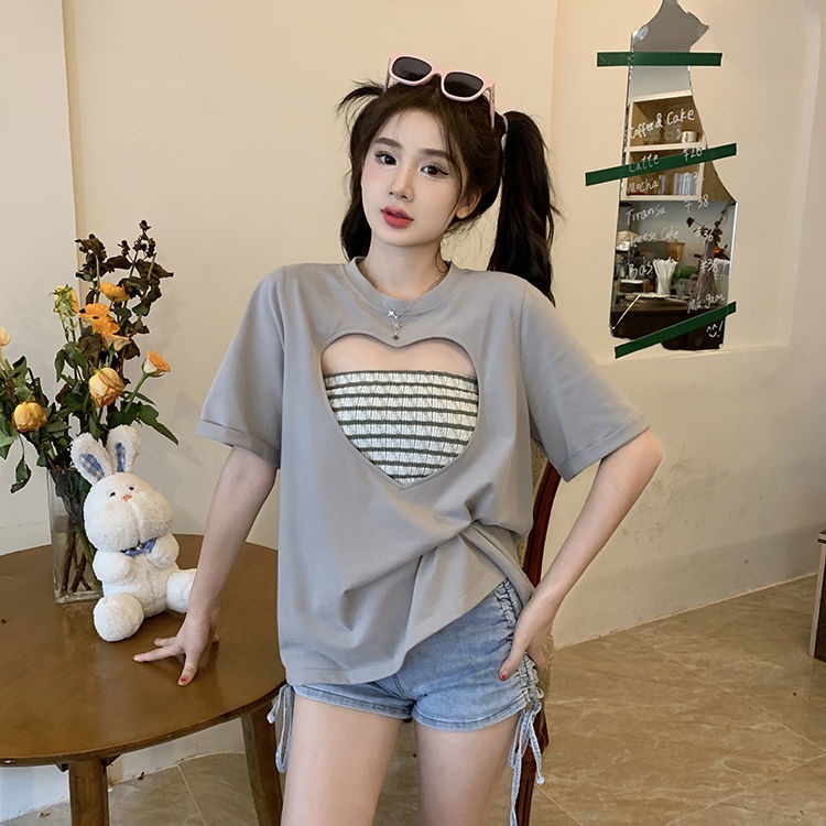 Set đồ COZOKC gồm áo thun tay ngắn và áo không tay phong cách quyến rũ