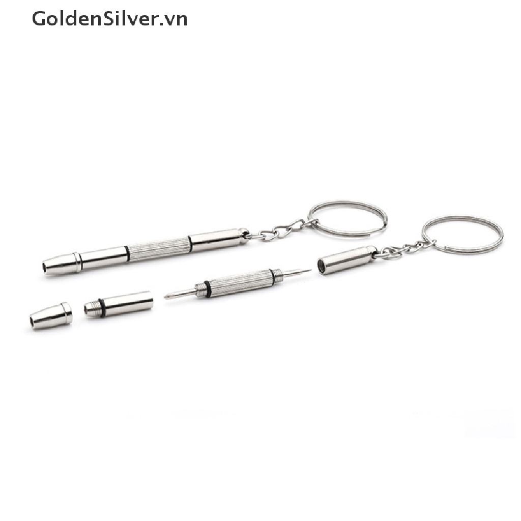 Bộ tua vít sửa mắt kiếng đồng hồ 4 trong 1 có móc khóa tiện dụng