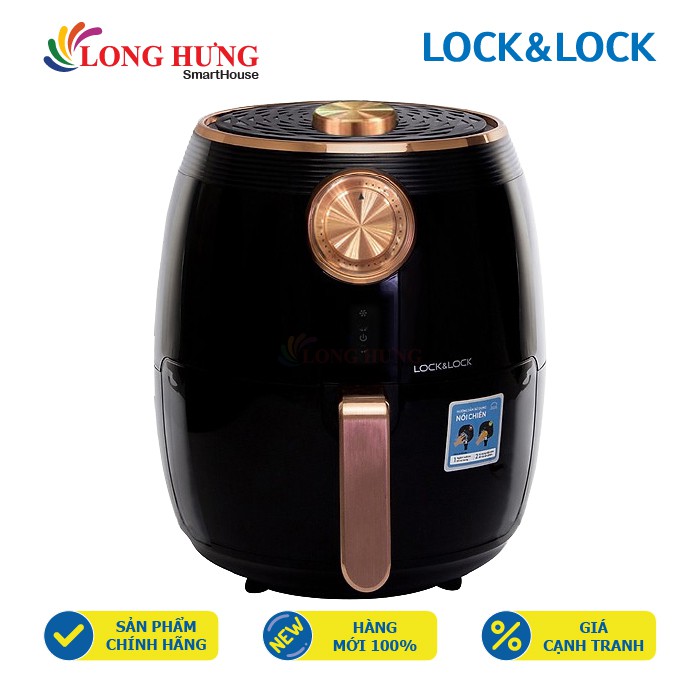 Nồi chiên không dầu điều khiển cơ Lock&amp;Lock 4 lít EJF176BLK - Hàng chính hãng