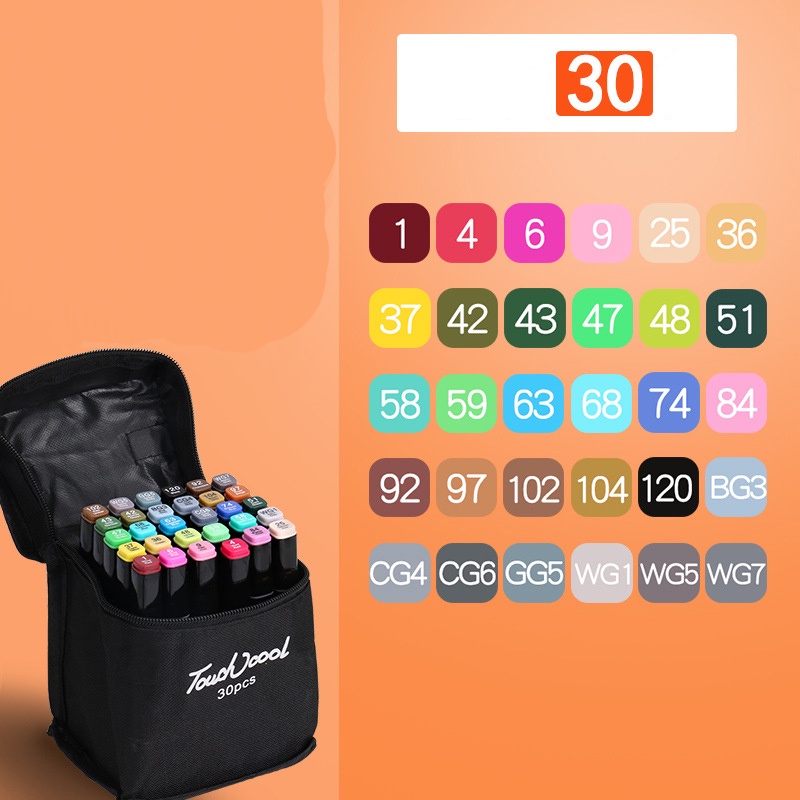 Bút Marker Touch cool 30/40/60/80 màu Freeship Bút màu nước Màu vẽ Anime, Truyện Tranh Manga, Phong Cảnh, Thời trang