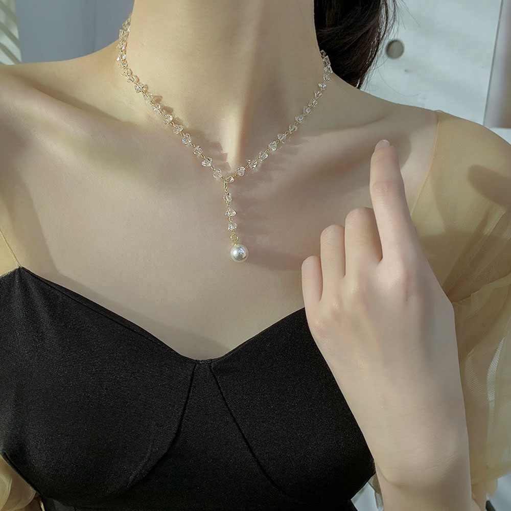 Cod In Stock New Dây Chuyền Đính Ngọc Trai Nhân Tạo Thời Trang