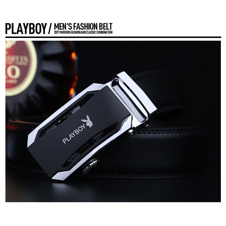 Thắt Lưng Da Nam Khóa Tự Động Cao Cấp Dây Nịt Nam Da Bò 100% Chính Hãng Play Boy Nam Tính GG-9K G