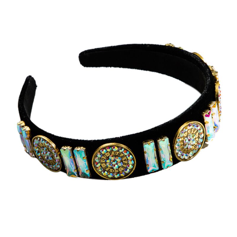 Flgo Băng Đô Đính Đá Pha Lê Đồng Xu Vàng Phong Cách Baroque Cổ Điển