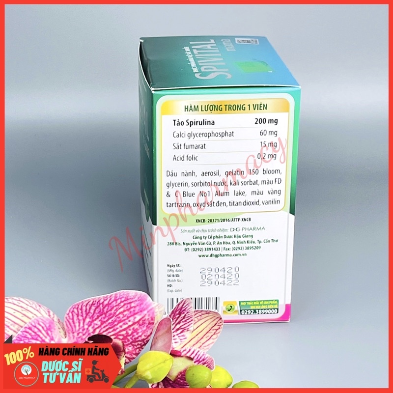 Viên Tảo Bổ Sung Vitamin Và Khoáng Chất SPIVITAL MAMA Dành cho Phụ nữ mang thai &amp; Cho con bú DHG Pharma (Hộp 100 viên