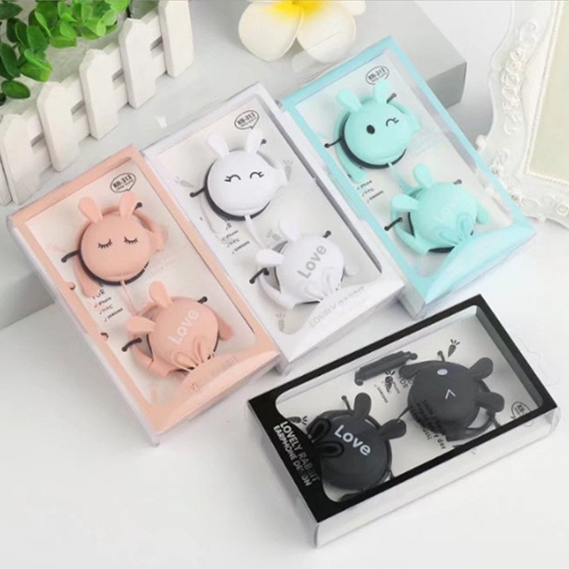 Tai Nghe Chụp Tai Hình Thỏ Dễ Thương Có Dây Chuẩn 3.5mm