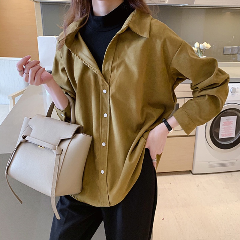 IELGY Áo sơ mi dài tay nhiều lớp thời trang dành cho nữ