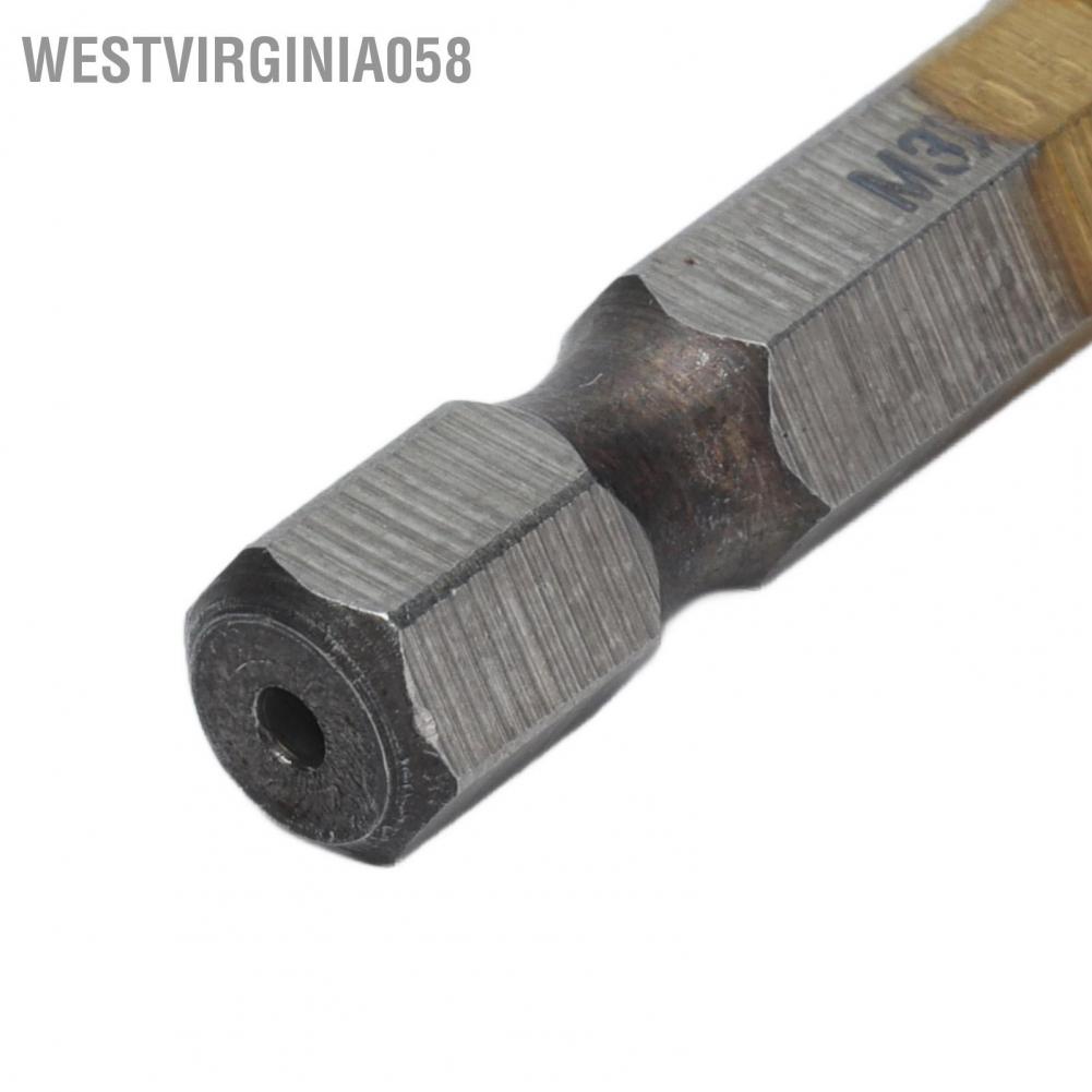 Westvirginia058 Tap khoan Bits Hex Shank Titan tráng Metric Trục vít kết hợp Bit khai thác cho gỗ