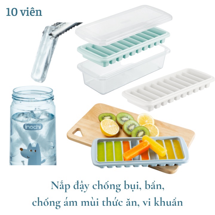 Khay Đá Kari INOCHI Nhiều Loại - Khuôn Nhựa Làm Đá, Làm Thạch Rau Câu Để Tủ Lạnh Kèm Hộp Đựng Và Nắp Đậy
