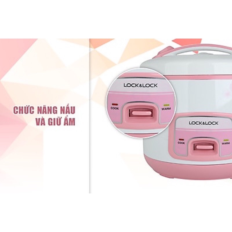 Nồi Cơm Điện Lock Lock EJR446RED (1.8 lít) - Hồng - Hàng chính hãng