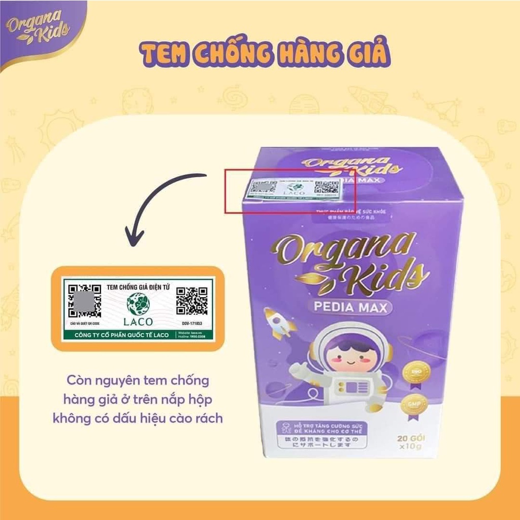 Thạch Dinh Dưỡng Organa Kids Laco Chính Hãng