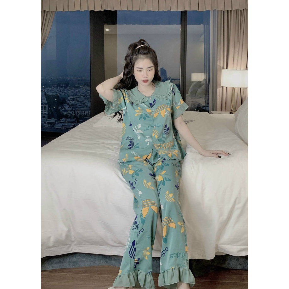 Đồ bộ Pijama nữ mặc nhà WAN tay ngắn quần dài chất liệu lụa Mango cao cấp WF02