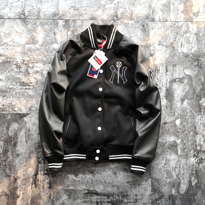 ÁO KHOÁC BOMBER MLBNY (MẪU BASIC 03) CHÍNH HÃNG DA PU